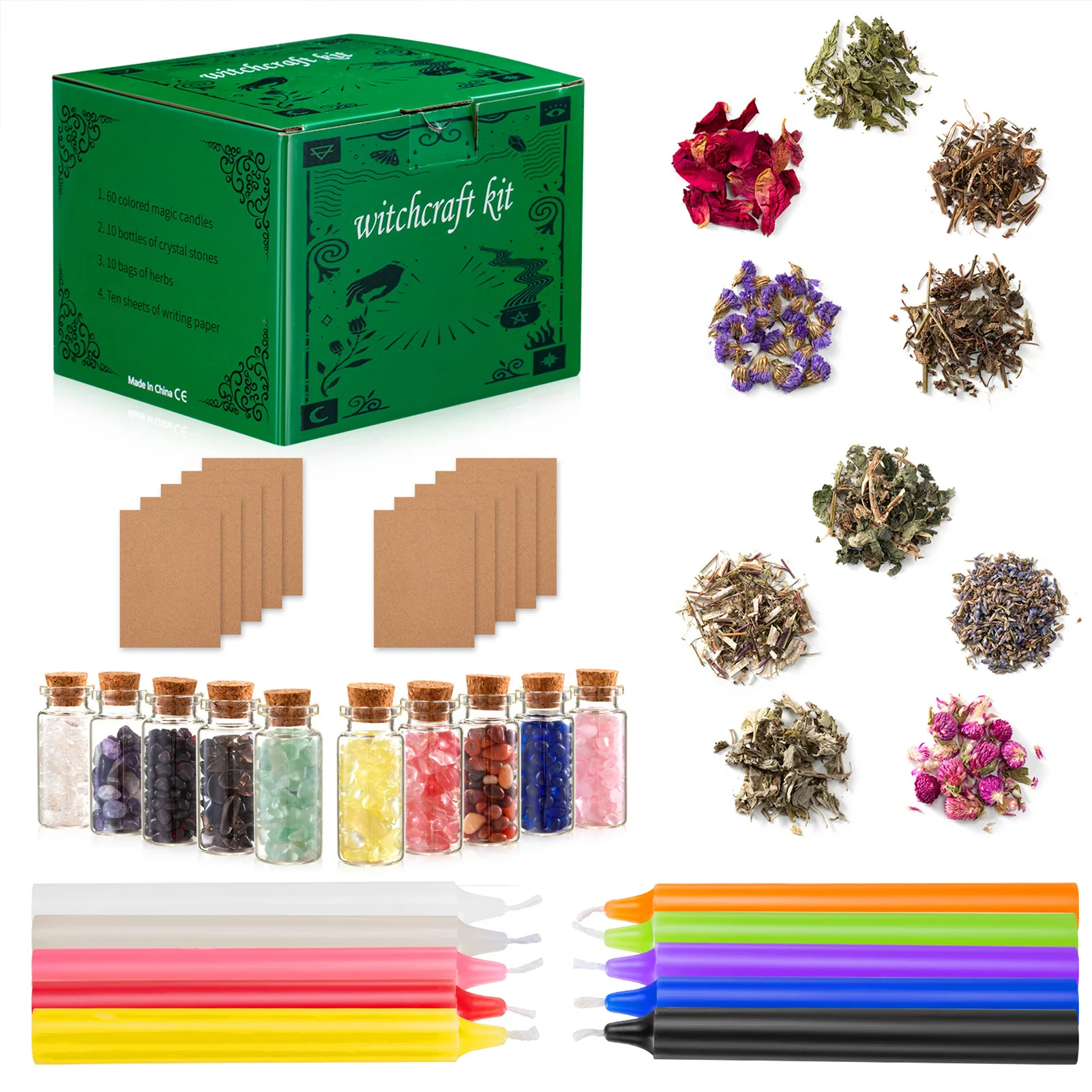 

Altar Kit Witchcraft Kit For Wiccan Supplies And Tools Dried Flower Witchcraft Supplies Vanilla Candle Set For Spells Rituals