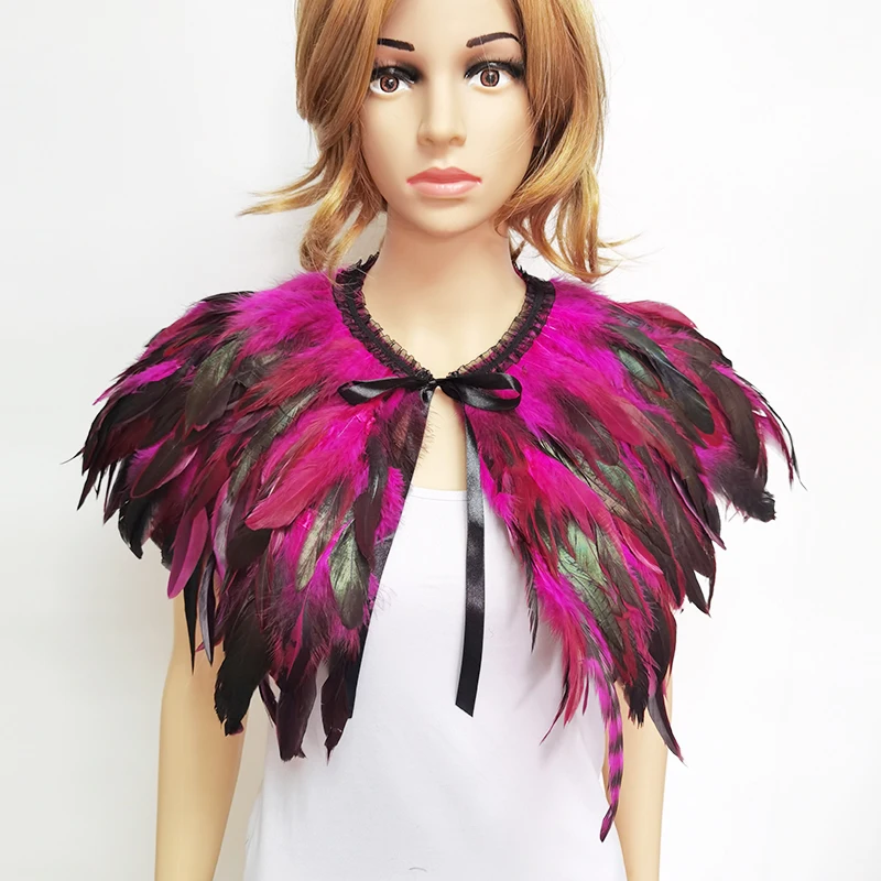 Feather Shawl Wrap Shoulder Decoration Gothic Shrug Cape Fashion Costume Cosplay Props for Halloween Rave Party Clothing |