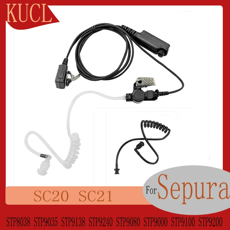Walkie Talkie Earpiece Headset with PTT for Sepura STP8038 STP9035 STP9138 STP9240 STP9080 STP9000 STP9100 STP9200 SC20 SC21
