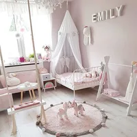Round Carpet Children'S Carpet Nordic Soft Cotton Fluffy Floor Mats Baby Children'S Bedroom Living Room Pink Grey Blue