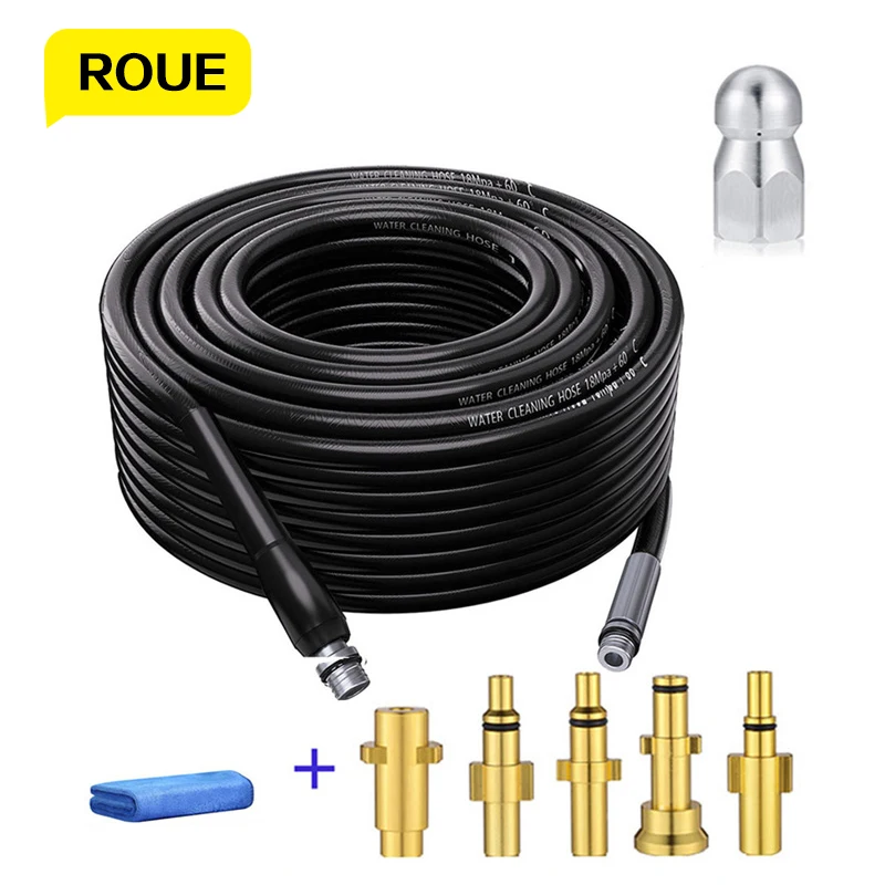 

20m High Pressure Sewer Cleaning Hose Spray Gun Nozzle Gredge Jet Washer Line Pipe Unblock Blockage Tools For Karcher Bosch