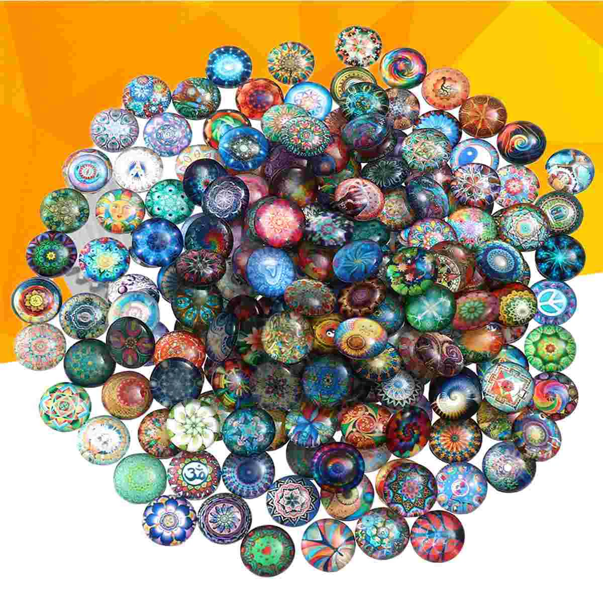 

Mosaic Tiles Suppliesflatback Round Glass Mixed Decoration Crafts Charms Resingemstones Cab Jewelry Pendant
