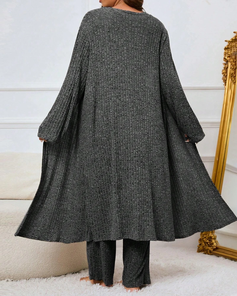 Женский Брючный комплект в городском стиле Осень-зима 2024 однотонная одежда