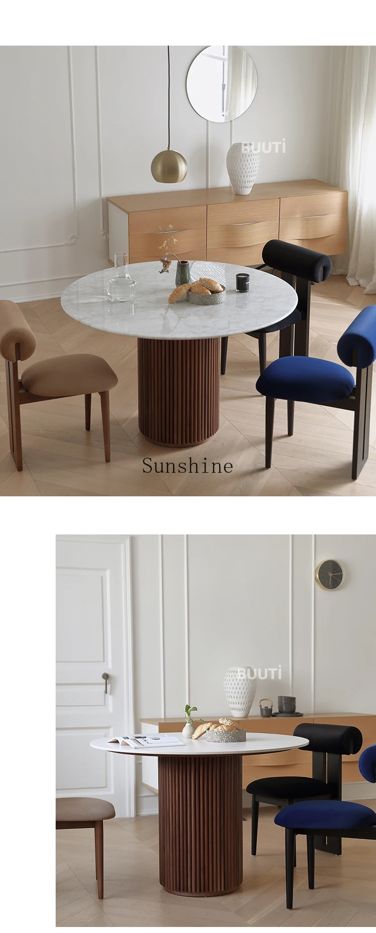 Обеденный стол из орехового дерева в скандинавском стиле ретро для переговоров