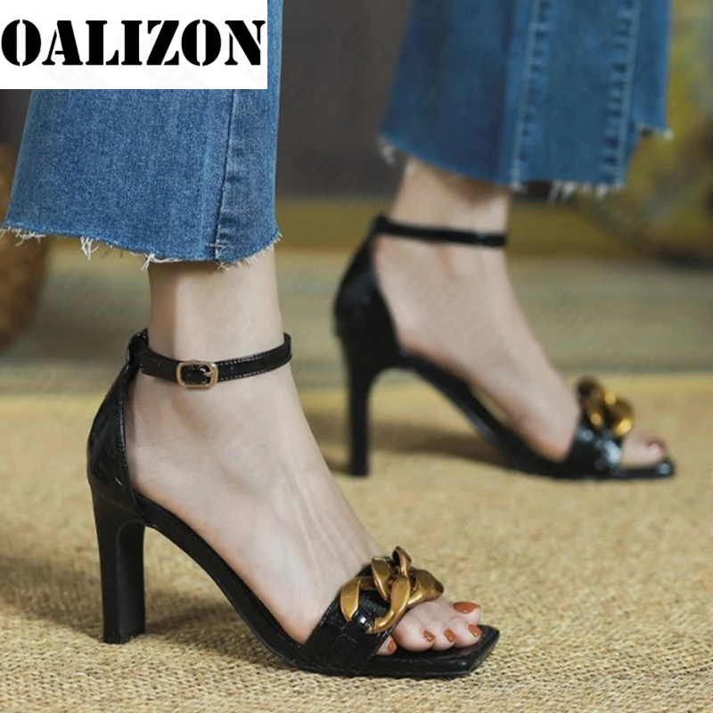 

Women High Heels Sandals Chain Thick Ladies Pumps 2022 New Summer Trend Sexy Party Female Shoes Stilettos Women Wedding Zapatos
