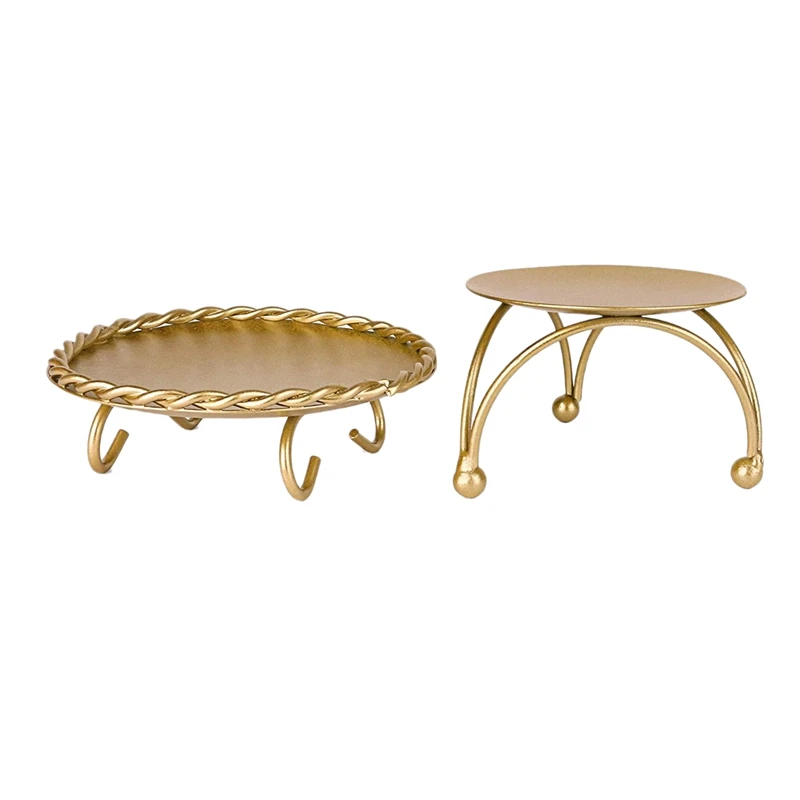Gold Candle Holders Set Of 2 Decorative Handmade Iron Pillar
