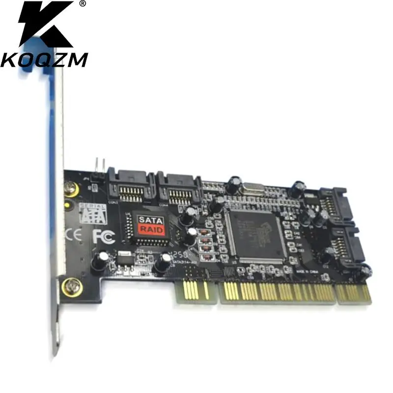 

PCI-4 порта SATA Raid контроллер, плата расширения, адаптер для настольного ПК HDD SSD