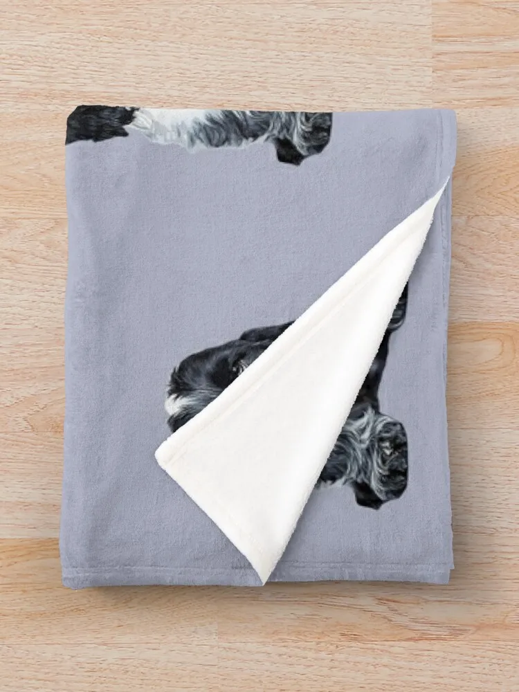 Одеяло для щенков Кокер-спаниель синее декоративное лоскутное одеяло в виде