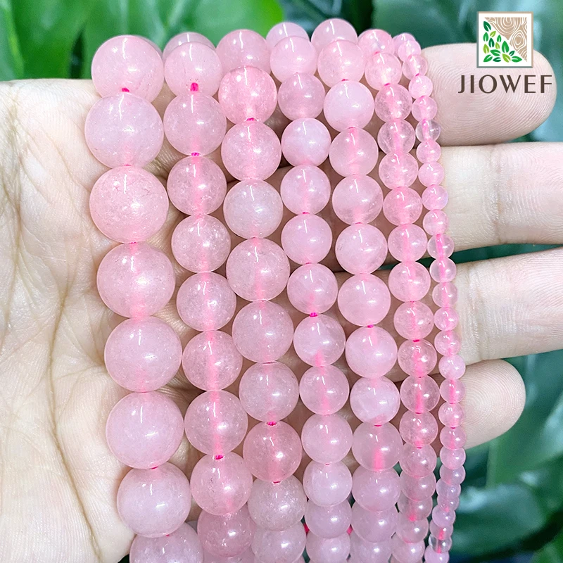 

Smooth Natural Malagasy Pink Crystal Quartz Round Loose Beads DIY Bracelet Rings for Jewelry Making 15'' Strand 4/6/8/10/12mm