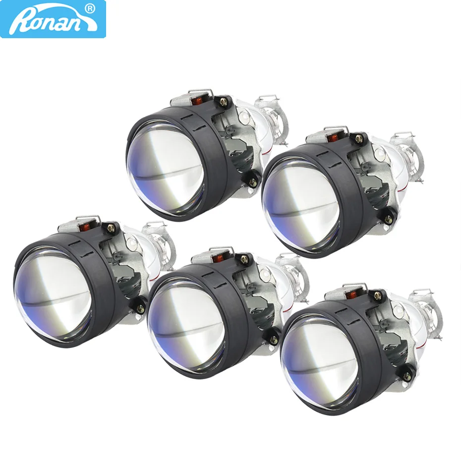 5PCS 2.5''Ver8.1 Blue Ver9.5 Bi Xenon HID MINI Projector Lens H1 Auto Headlight H4 H7 Base Adapter Ring Car Styling Retrofit