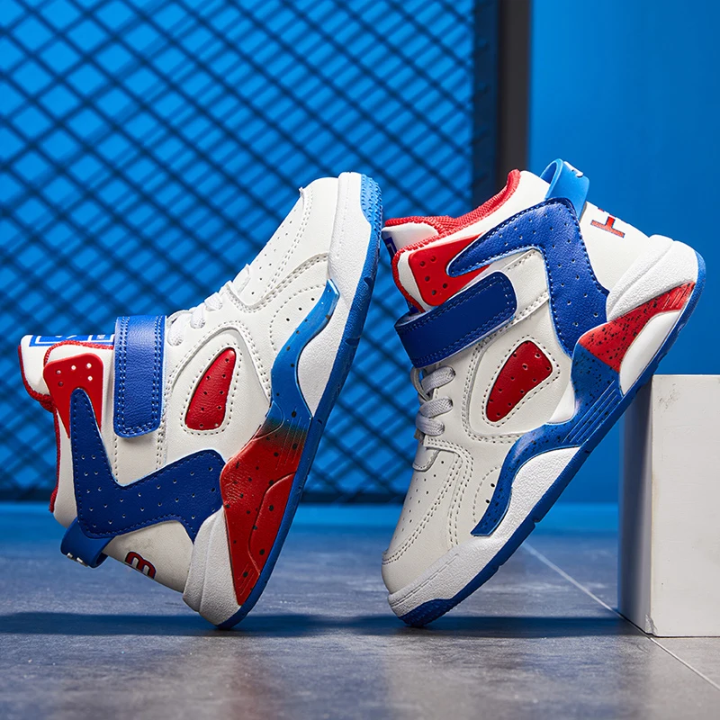 

Kids Leather Sport Shoes TRP Soft Bottom Fashion Boy Sneakers Lightweight Breathable Children Running Booties Activity Supplies