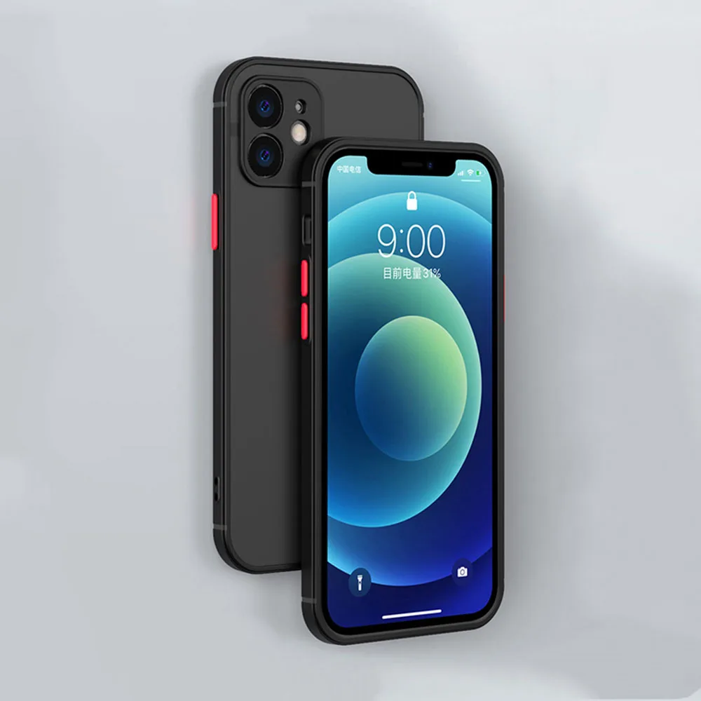 Translucent Phone Case For iPhone 16 15 14 7 8 Plus 13 12 11 Pro Max X XR XS SE Mini Luxury Snow Wolf Black Matte Back Cover