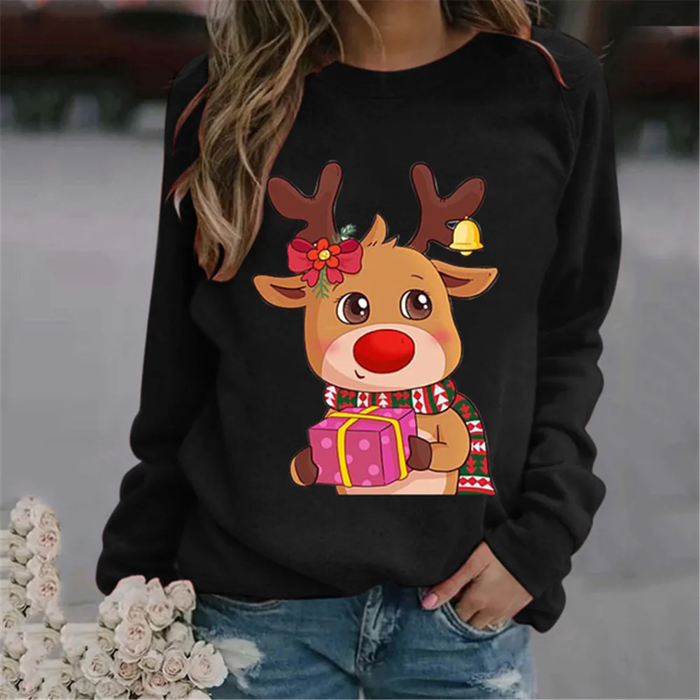 

Animation Cartoon 3D Printed Women Tshirt Elegant Long-Sleeved 2022 Fall Spring Everyday Street Trend O Neck Trend Pullover Tee