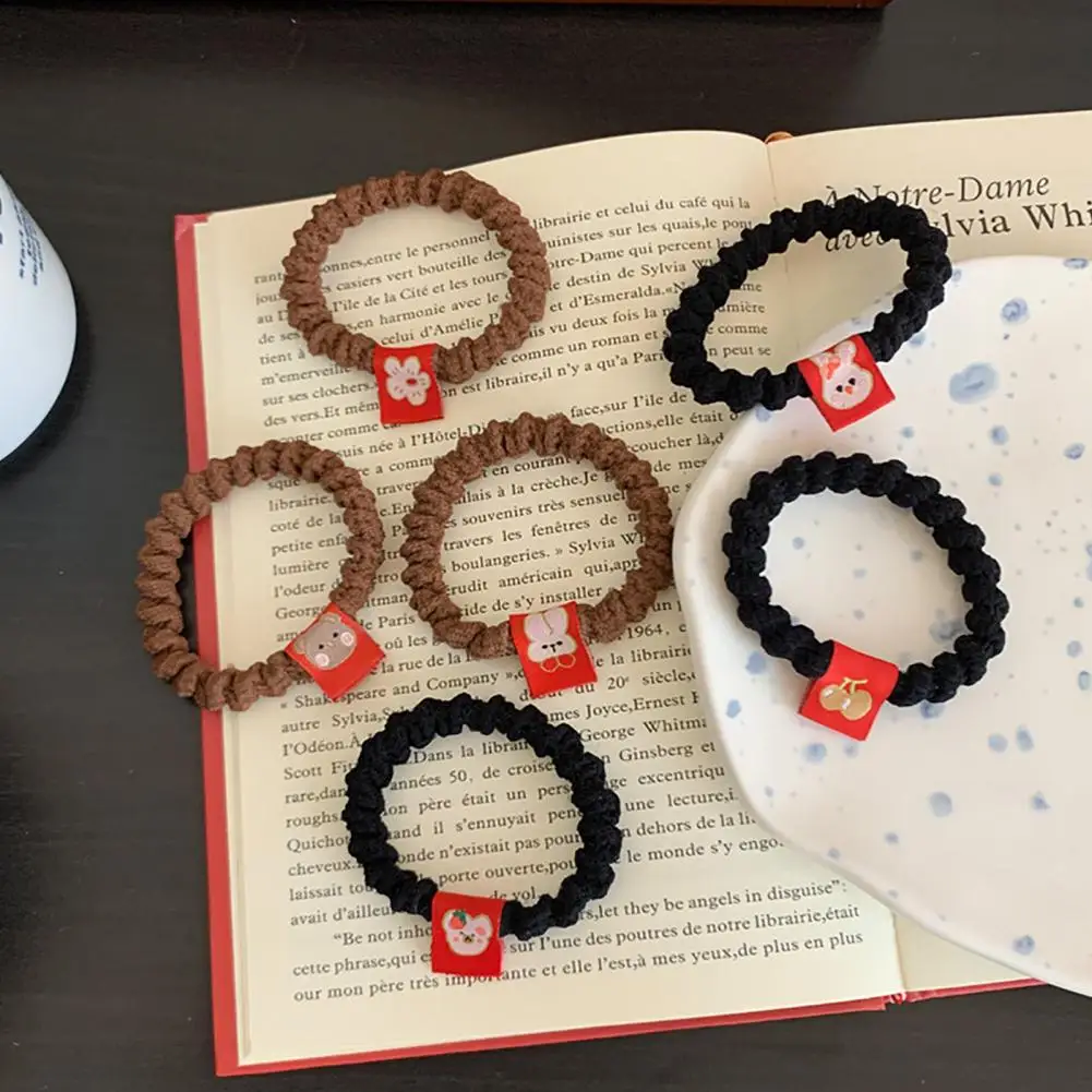 

2 Pcs Hair Ropes Sweet Soft Elastic Band Rabbit Print Ponytail Holders for Daily Use Ponytail Holders Hair Rings