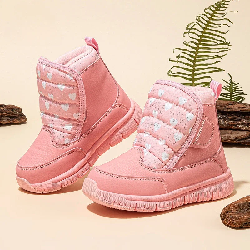 2024 зимние теплые походные ботинки на меху Нескользящая непромокаемая детская