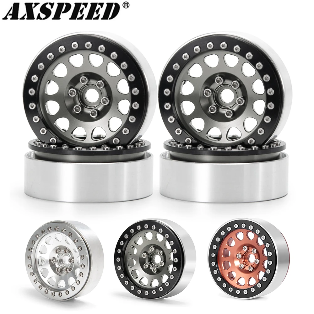 AXSPEED алюминиевый сплав 2 дюйма ступицы обода колеса с бисером для 1/10 осевых