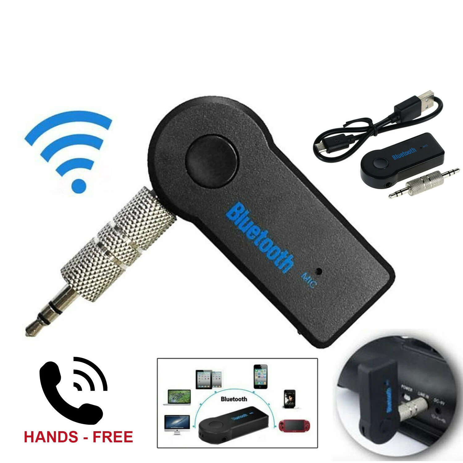 

Bluetooth 3.5mm AUX Audio Stereo Music Home Car Wireless Receiver Adapter Bluetooth Receiver Transmitter for PC LAPTOP WIN 7 10