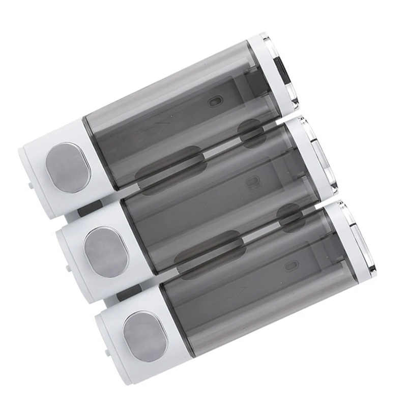 

Wall Mounted Soap Dispenser Bathroom 3 Chambers, Clear Liquid Shower Soap Dispenser With Mounting Screws For Shower Wall