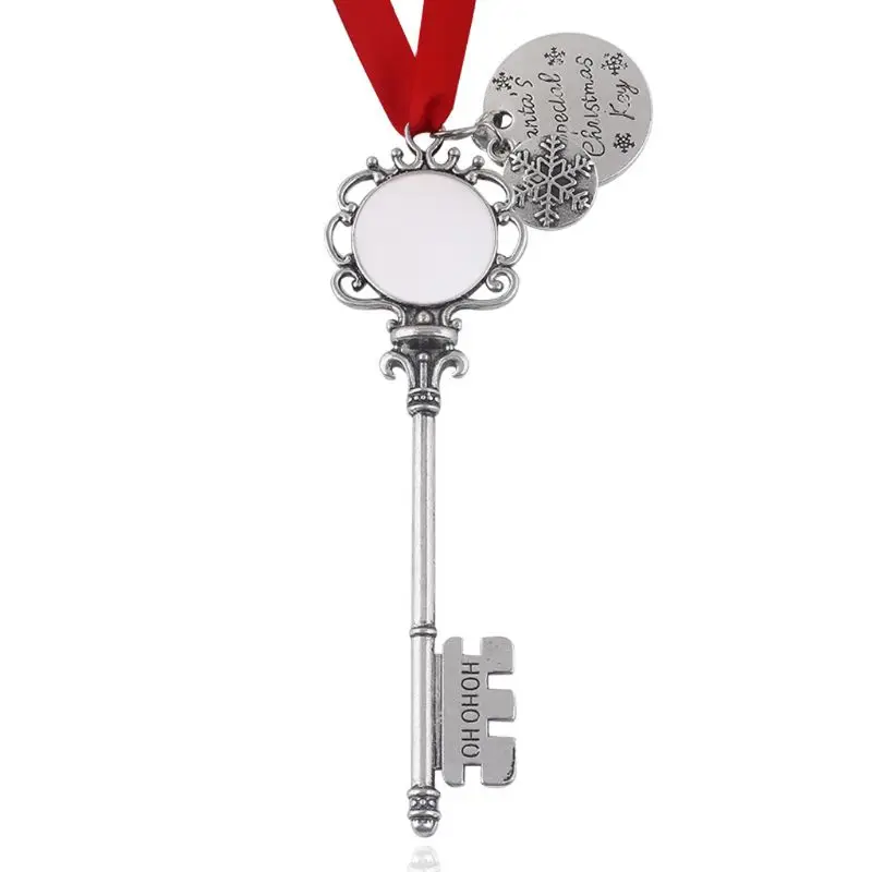 

Christmas Santa Claus Keychain Xmas Door for KEY Ornament for w/ Ribbon Bow Car