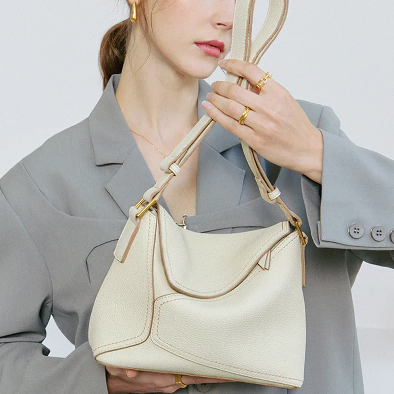 

Women bag 2022 real leather shoulder cross-body women's bag top layer cowhide geometric tote bag high quality