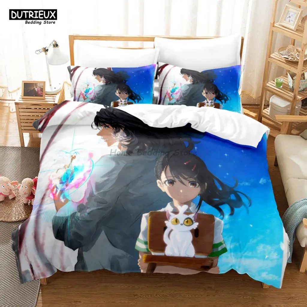 

Adventure Movie Suzume No Tojimar Bedding Set Anime Duvet Cover Set Comfortable Single King Full Duvet Cover For Girls Teens