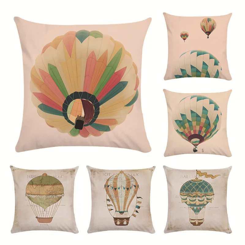 

Красочная романтическая наволочка для подушки с воздушным шаром, короткая плюшевая наволочка для дивана, яркий мягкий домашний декор