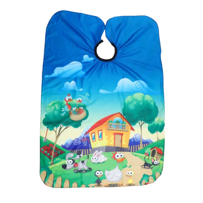 

1 шт. Водонепроницаемая детская ткань для стрижки волос с мультяшным рисунком многоцветный и многоцветный не липкий нагрудник для стрижки волос