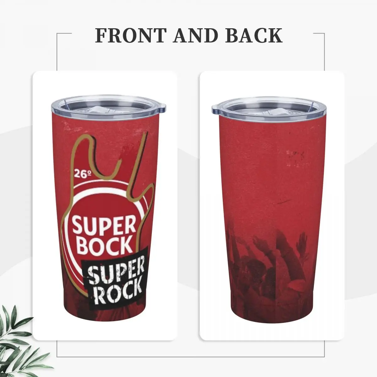 Фото Стакан Super Bock из нержавеющей стали, кружка с вакуумной изоляцией, термохолодная соломинка для бутылок с крышкой, 20 унций №4