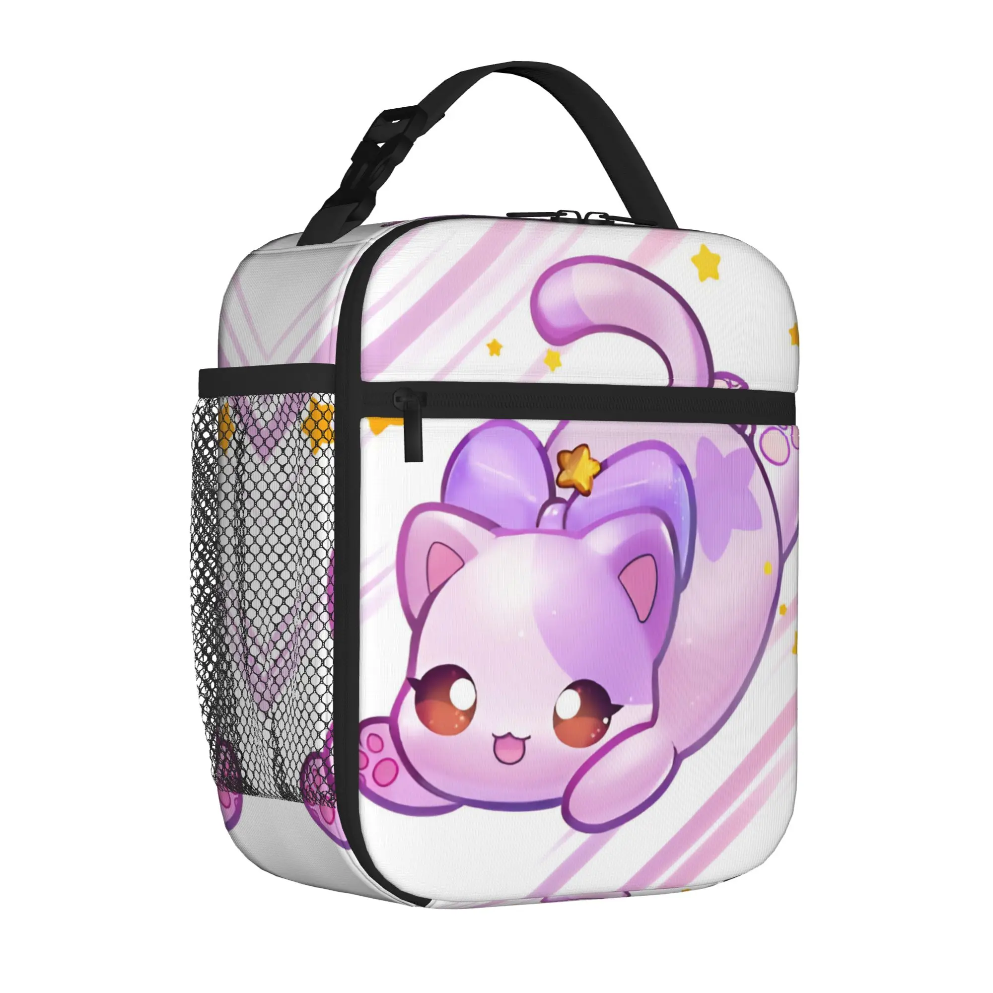 Фото Термосумка для обедов A-Aphmaus MeeMeow Sprinkles Cat Tote: милая мультяшная портативная сумка для еды, герметичная, термоизолированная, для путешествий, вместительная №1