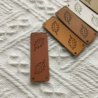 30pcs labels for clothing custom logo text personalised sewing leather tags for knitting rectangle handmade crochet crafts label