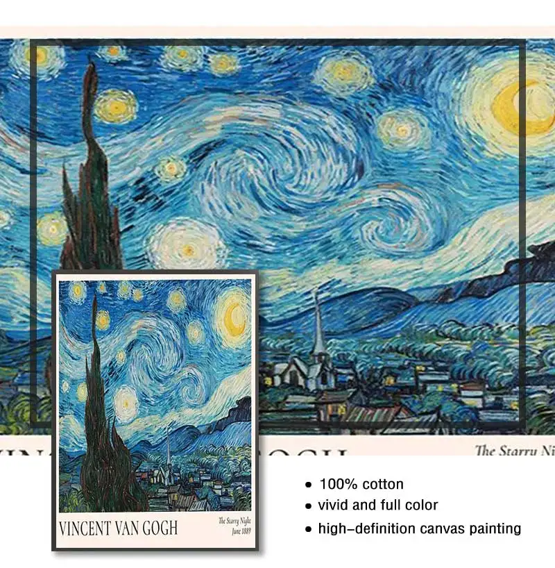 Настенная картина Ван Гога из серии Звездные вазы винтажная Картина на холсте с
