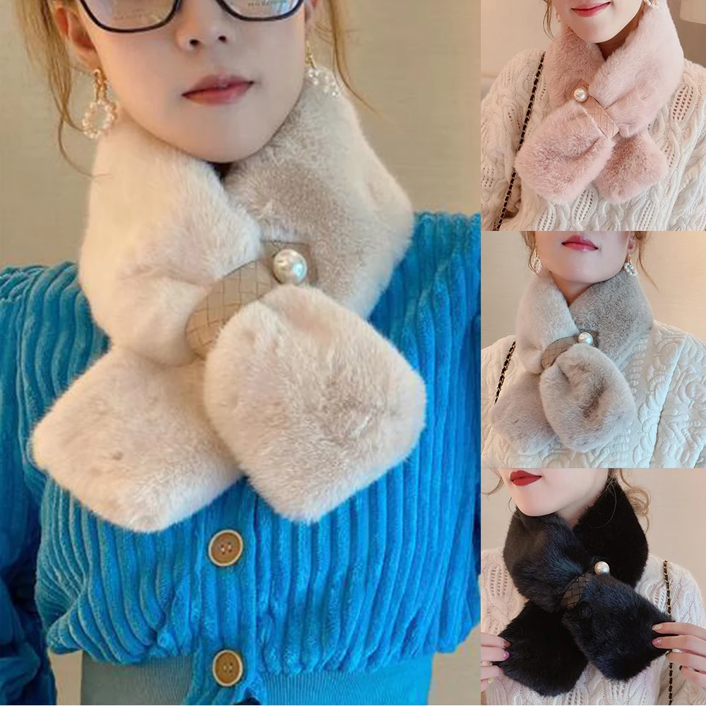 Рисунок 2 - Зимний плюшевый шарф с жемчугом для женщин