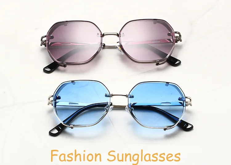 

Peekaboo Octagonal Square Sunglasses For Men Metal Retro Style Polygon Glasses For Women Accessories Decoration Grey Brown Uv400