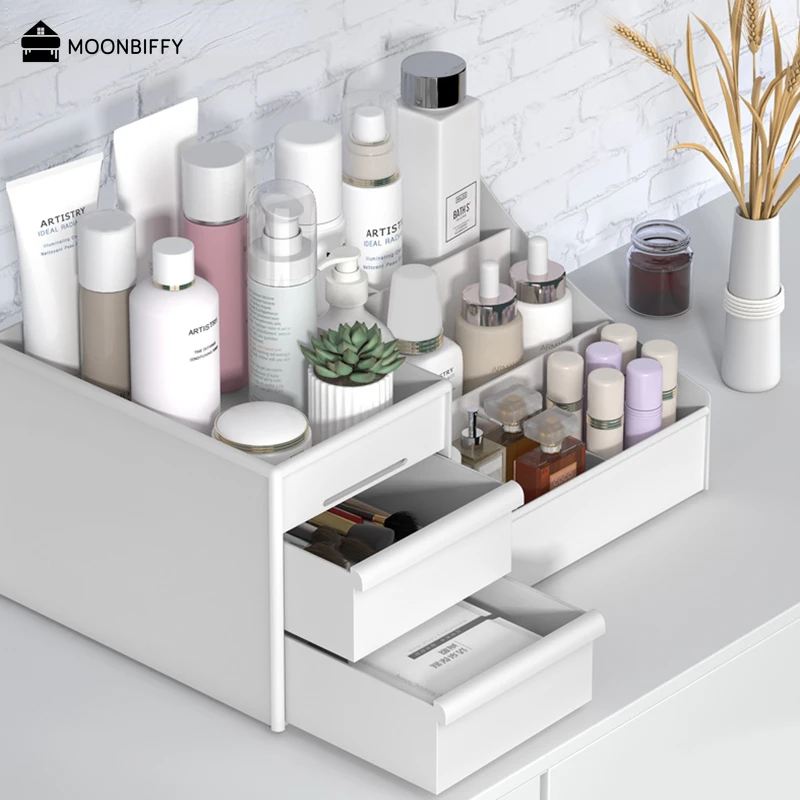 

Multifunctional Cosmetic Storage Box Large-capacity Cosmetic Storage Boxs Desktop Jewelry Refers To Makeup Drawer Lipstick Racks