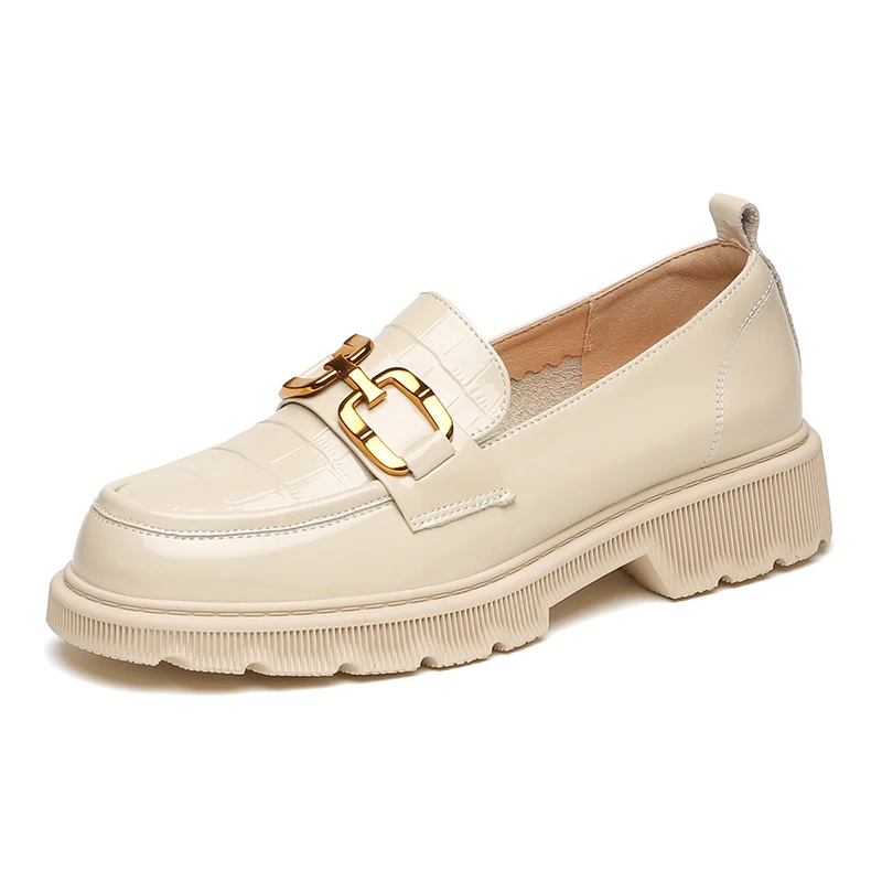 

Genuine Leather Platform Shoes for Women 2022 Spring Luxury Woman Pumps Shoes Heels Women's Loafers Casual Party Shoe Girls New