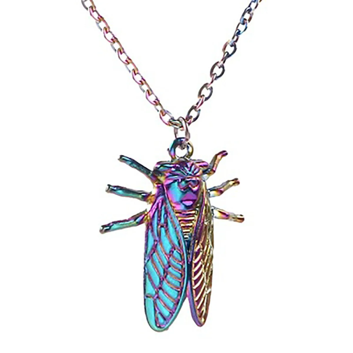 

5Pcs Cicada Pendant Necklace&Pendant Metal Jewelry Alloy Plated Seven Color Accessories for Men and Women Size 22x27mm