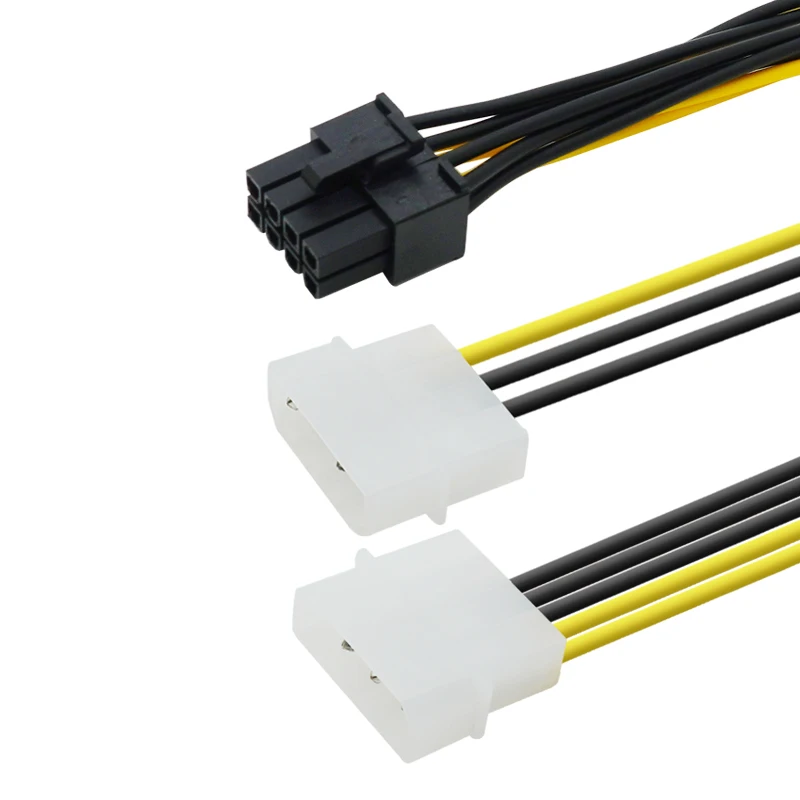 ПК сервер Внутренний двойной 2 IDE Molex к GPU 8Pin 8p конвертер Кабель питания 18AWG провод 15 см