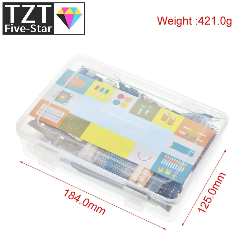 

Супер-комплект электронных компонентов с джампером, цветным светодиодом, резисторами, регистрационной картой, зуммером для Arduino