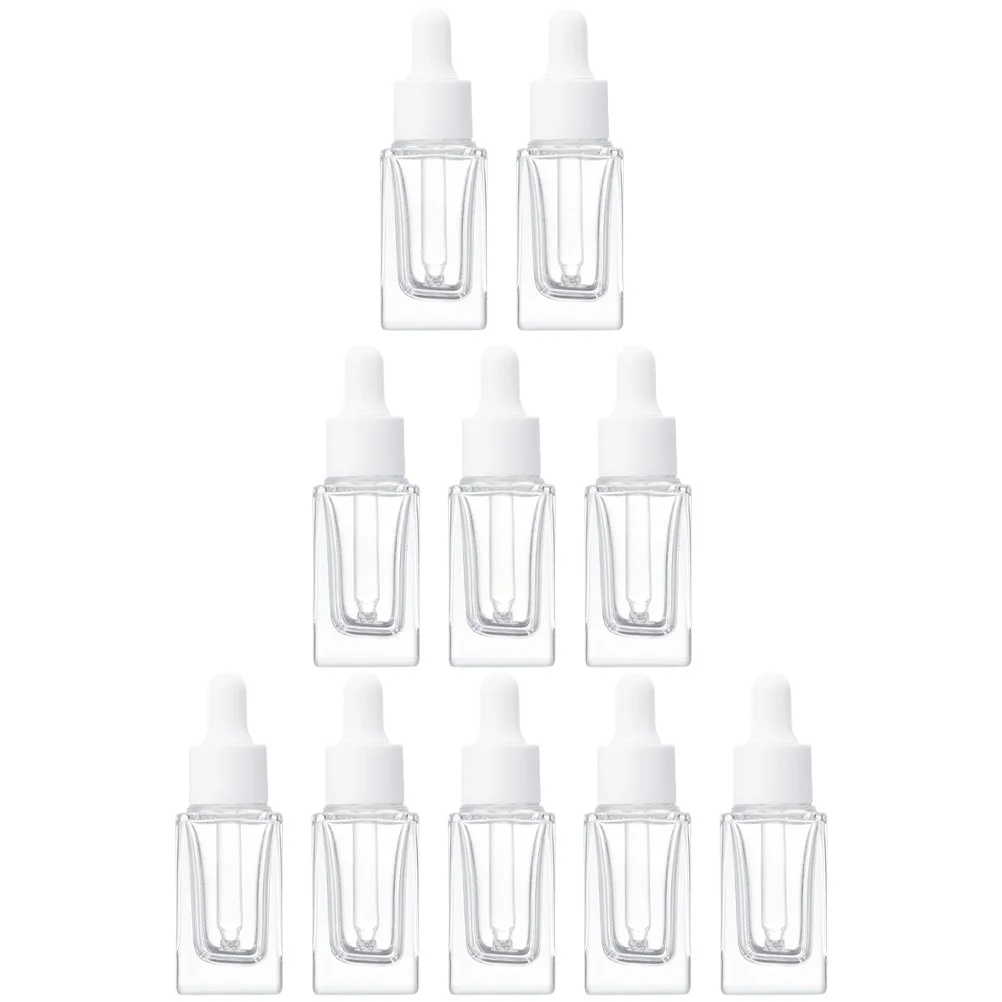 

10 Pcs Square Essential Oil Bottle Reusable Bottles Practical Small Empty Dropper Glass Travel