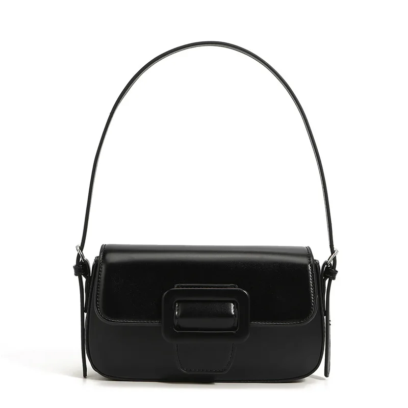 

2022 Fashion Women Shoulder Underarm Bag Solid Color PU Leather Party Shopping Bag Female Luxury Handbags Girl Simple Armpit Bag