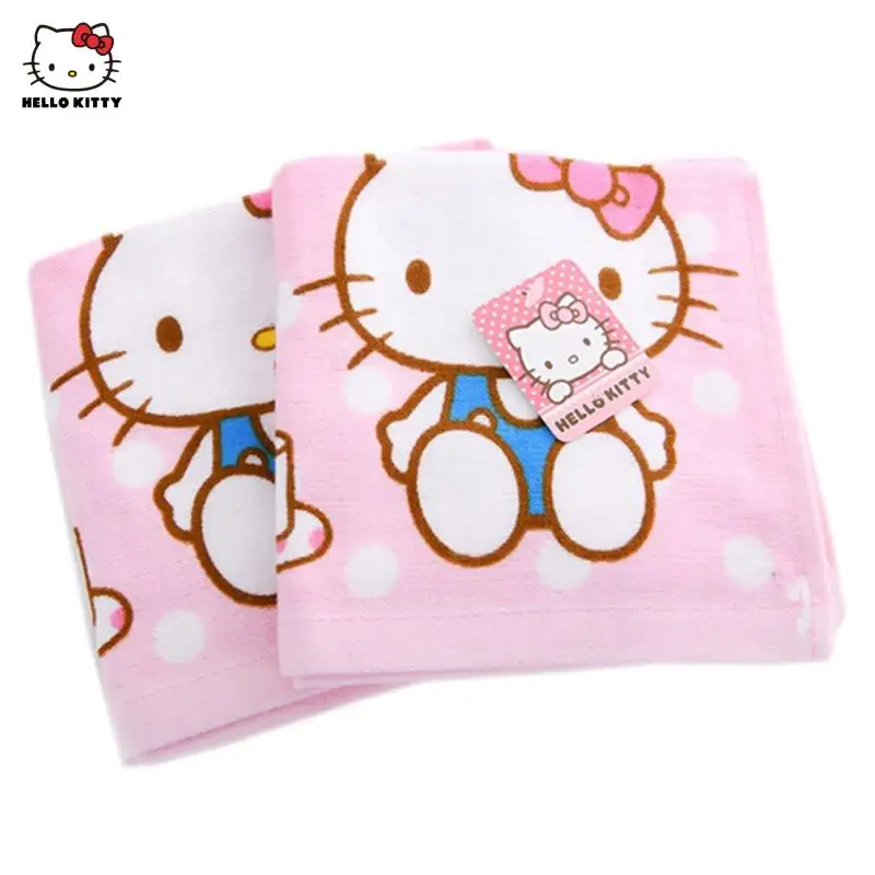 

Kawaii Sanrios Accessories Hello Kittys Cute Cartoon Anime Mini Square Towel Soft Cotton Square Adult Children Towel Gift