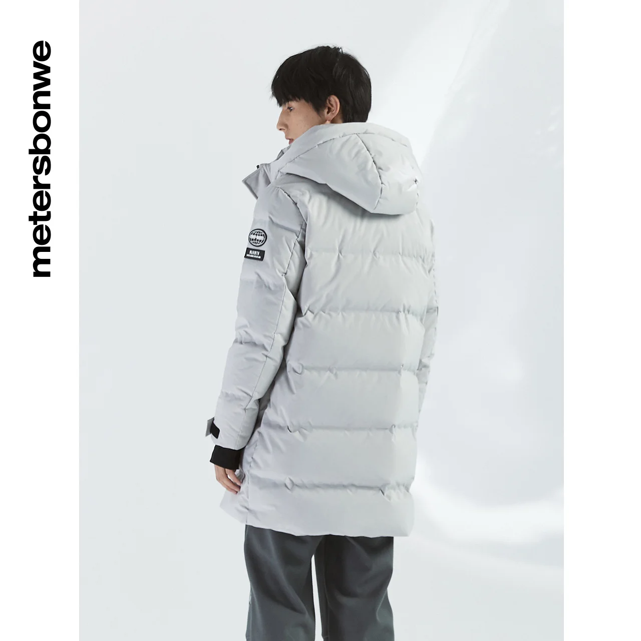 Metersbonwe Long Down Jacket Men Winter Warm 80% Gray Duck Down Hooded Men Anti-snow Winter Down Coat Brand Outerwear Warm Coat