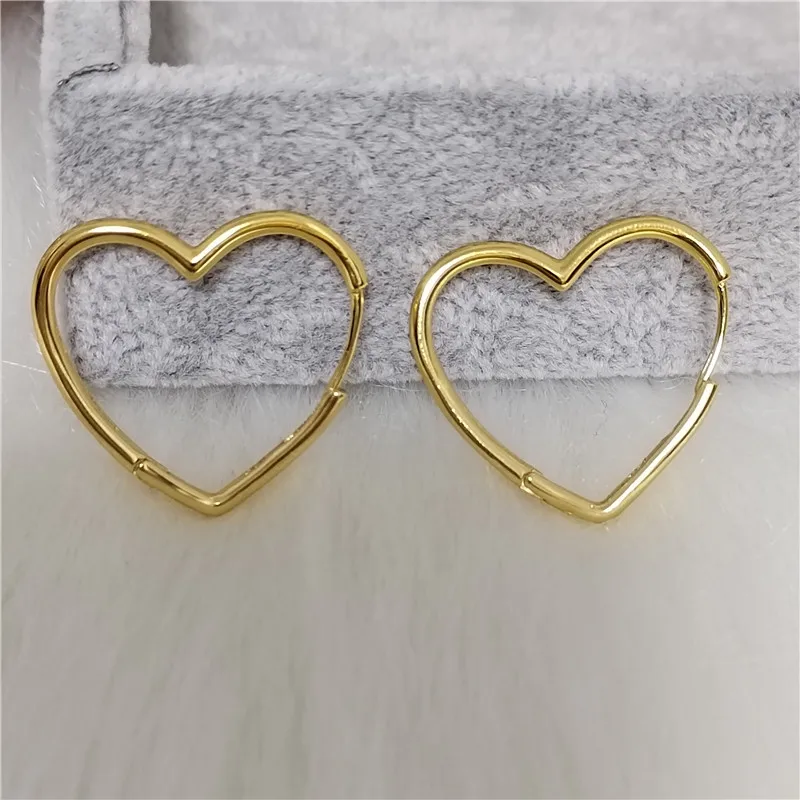 Позолоченные серьги-кольца в форме сердца для женщин и девушек свадебные