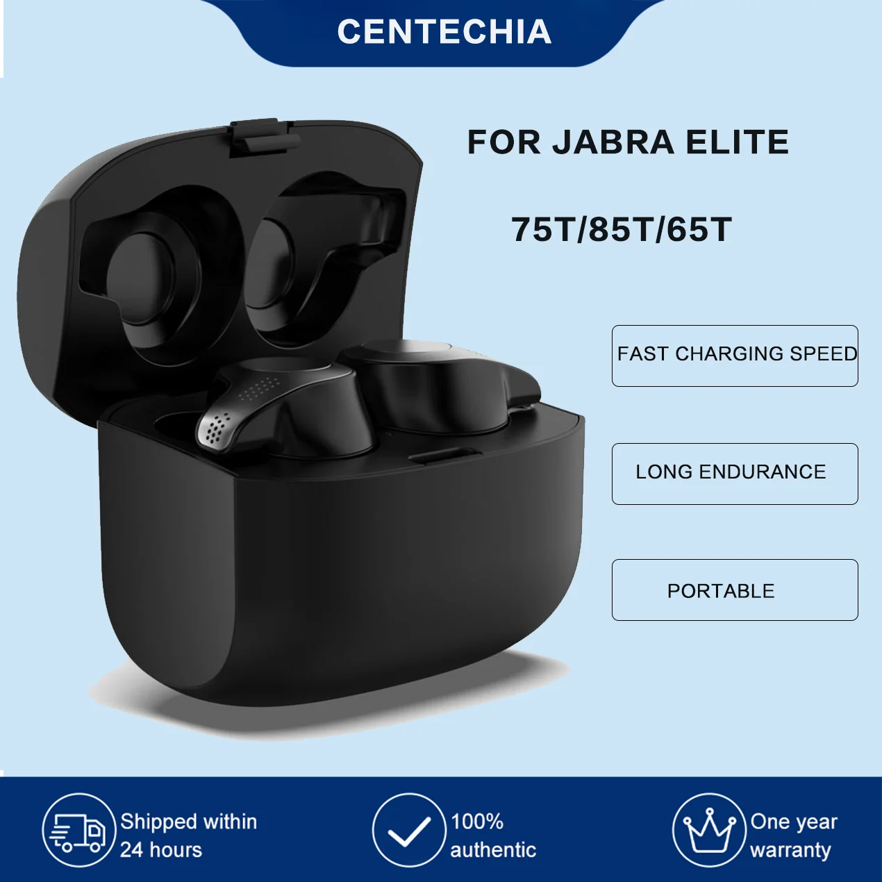

Bluetooth-наушники с зарядным устройством ДЛЯ Jabra Elite 65t, беспроводная зарядная коробка, черные наушники, зарядное устройство для наушников, аксессуары для наушников
