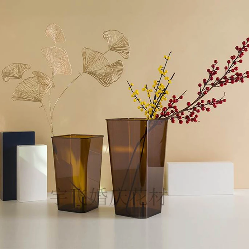 

Decorative Plastic Vase Table Modern Design Flower Art Vases Aesthetic Room Decor Hydroponics Jarrones Minimalist Decoration