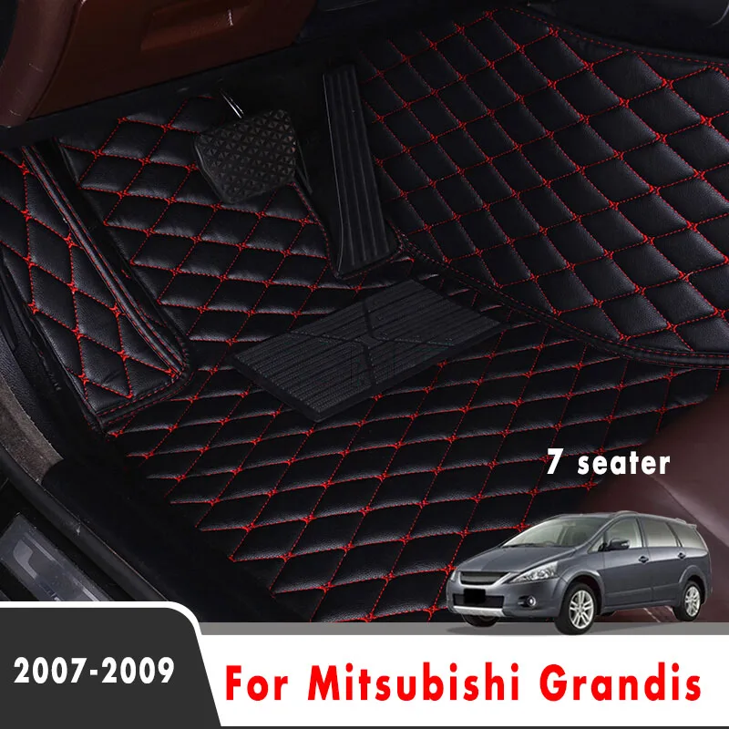 

Carpets Car Floor Mats For Mitsubishi Grandis 2009 2008 2007 (7 Seater) Auto Interior Accessories Leather Rugs Styling Protect