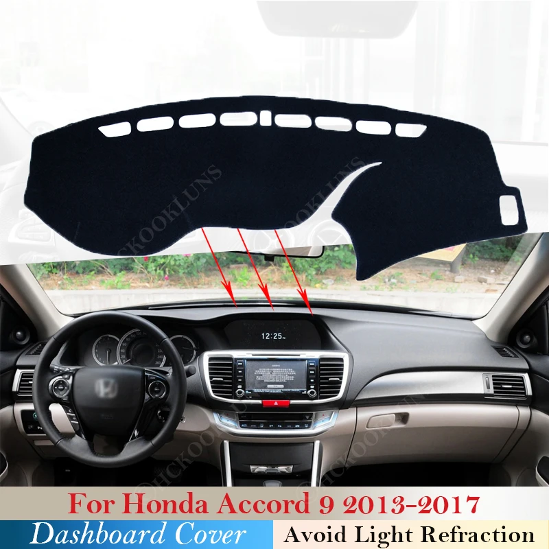 

Polyester for Honda Accord 9 2013 ~ 2017 Car Accessories Sunshade Carpet Dashmat 2014 2015 2016 Dashboard Cover Protective Pad