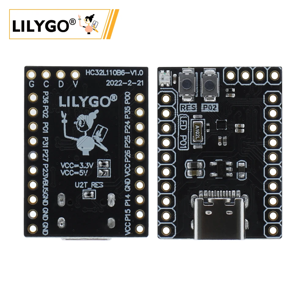 

Материнская плата LILYGO компактного размера MCU HC32L110B6 CSP16
