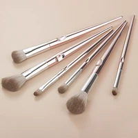 electroplating finger handle cosmetic brush 6 set of fur cosmetic brush animal hair eye shadow brush