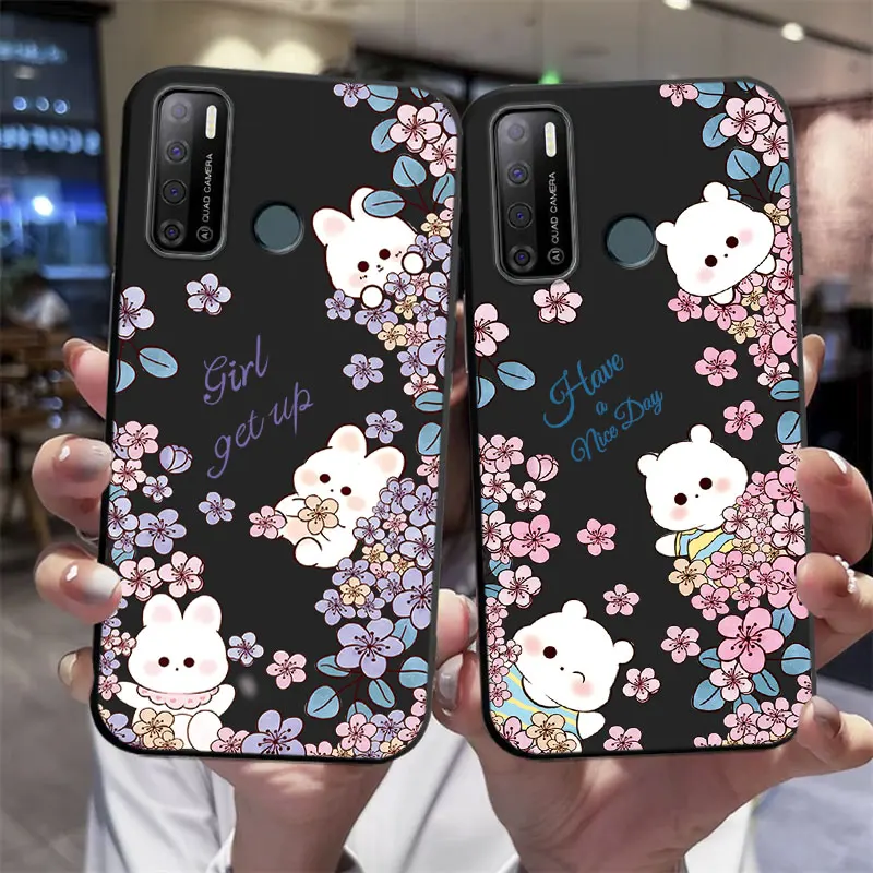 For Tecno Pouvoir 4 4Pro LC7 LC8 Case Shockproof Silicone Soft TPU Phone Pouvoir4 Back Cover Cat Butterfly Fundas